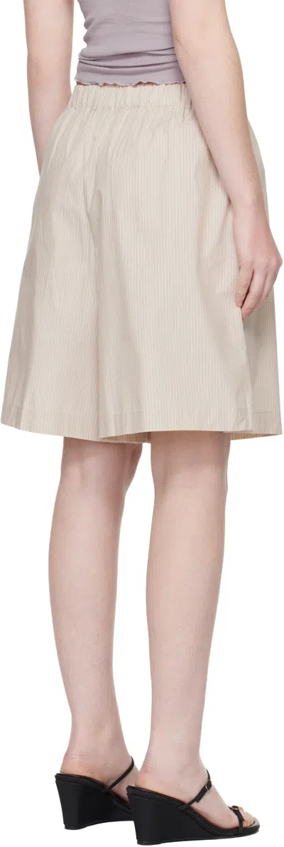 Baserange Claude Striped Elasticated Shorts In Animal Print