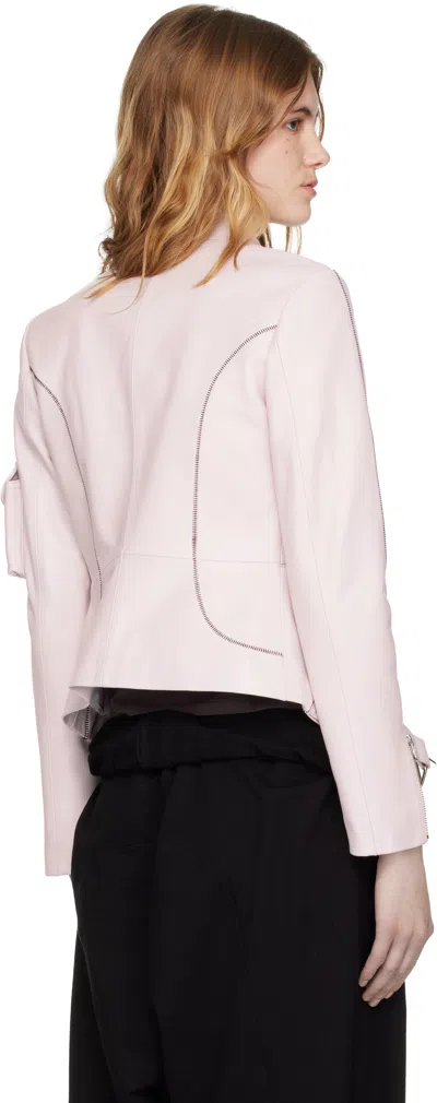 Open Yy Pink Leather Radius Motor Jacket | ModeSens