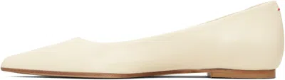 Aeyde Off-white Cassy Pointed-toe Ballerina Flats In White