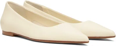 Aeyde Off-white Cassy Pointed-toe Ballerina Flats In White