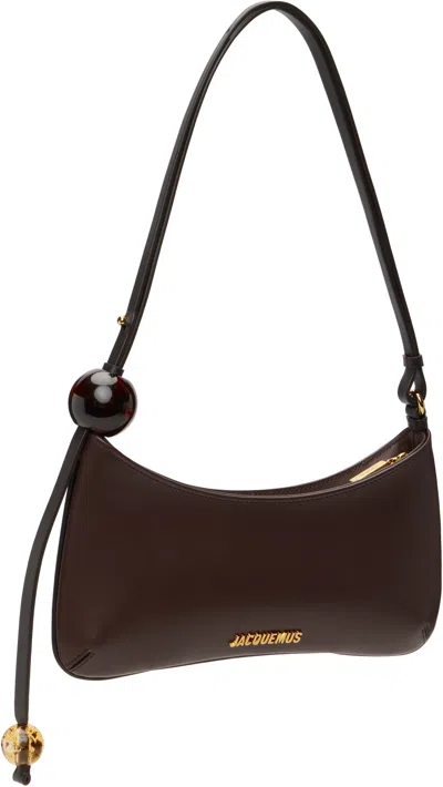 Jacquemus Women Bisou Perle Large Shoulder Bag In Burgundy
