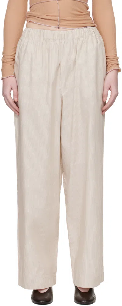 Baserange Striped Elasticated Trousers In Neutral
