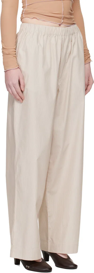 Baserange Striped Elasticated Trousers In Neutral