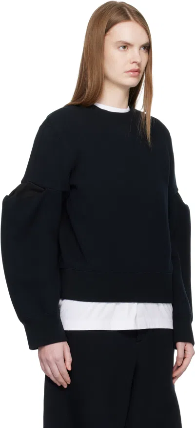 Sacai Black Sponge Sweat Pullover Sweatshirt In Black