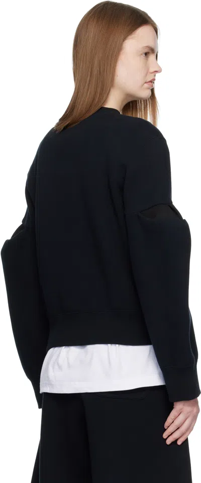 Sacai Black Sponge Sweat Pullover Sweatshirt In Black