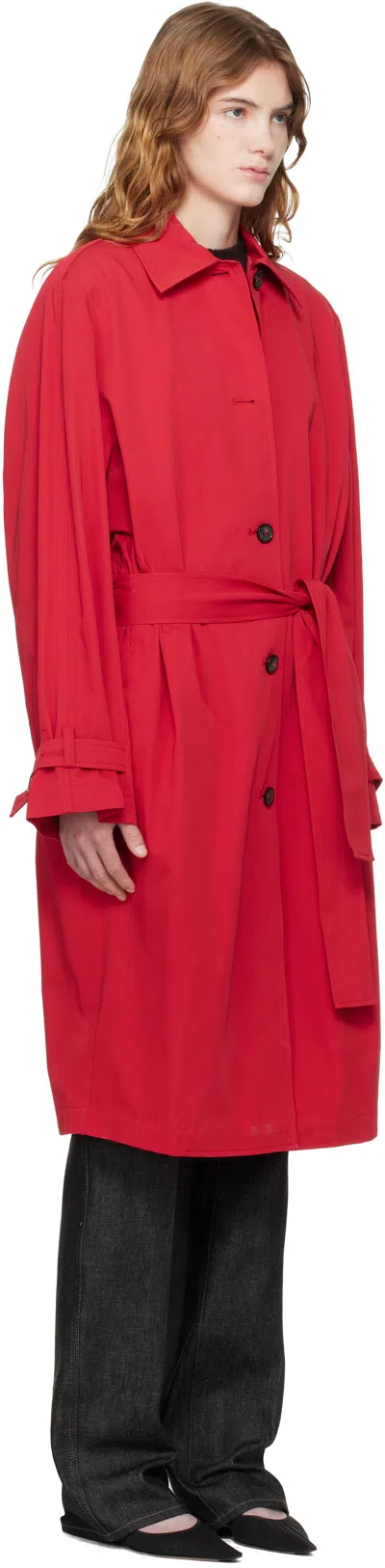 Totême Womens Poppy Light Spring Belted Cotton-poplin Trench Coat In Red