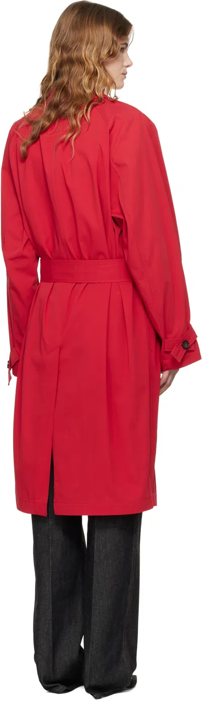 Totême Womens Poppy Light Spring Belted Cotton-poplin Trench Coat In Red