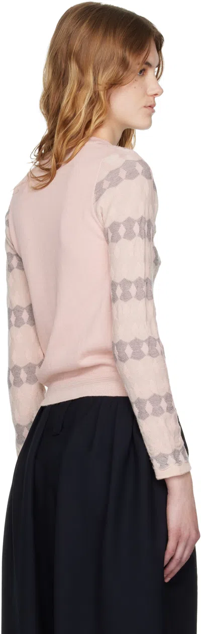Open Yy Pink Jacquard Pullover Sweater In Pink