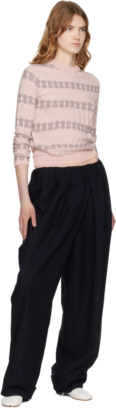 Open Yy Pink Jacquard Pullover Sweater In Pink