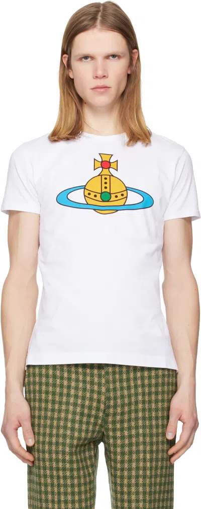 Vivienne Westwood Crew Neck Graphic Print Short Sleeve T-shirt In White
