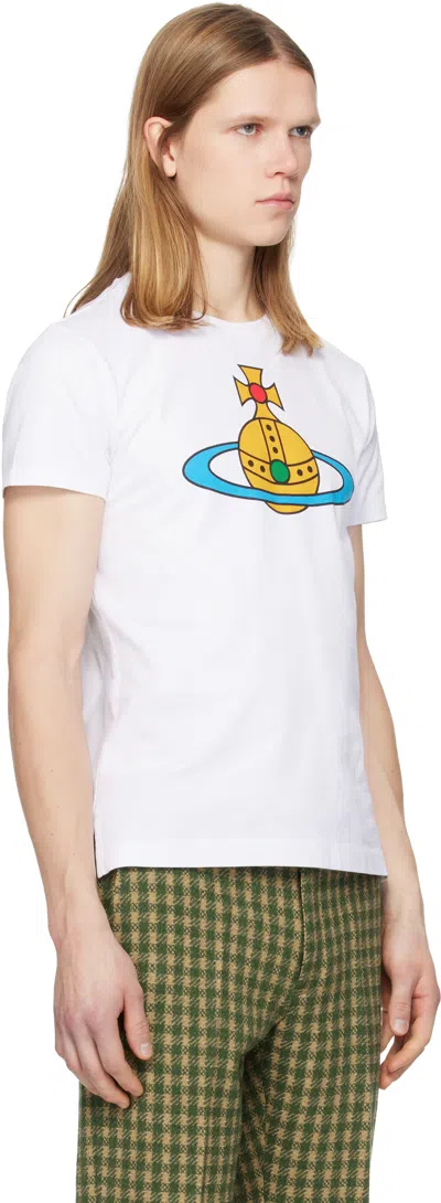 Vivienne Westwood Crew Neck Graphic Print Short Sleeve T-shirt In White