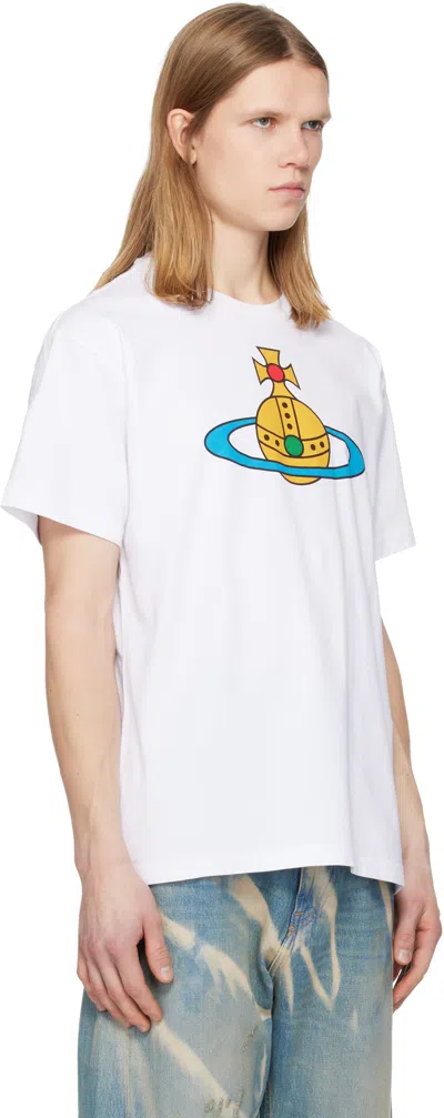 Vivienne Westwood Crew Neck Graphic Print Short Sleeve T-shirt In White