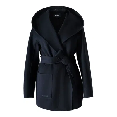 Mackage Wool Belted Midi Coat In Black