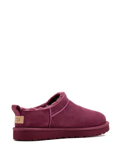 Ugg Classic Micro Suede Sheepskin Boots In Burgundy