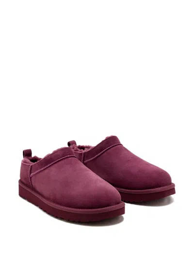 Ugg Classic Micro Suede Sheepskin Boots In Burgundy