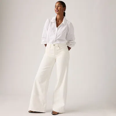 Levi's Ribcage Wide Leg Jeans In Barely Freezing In White