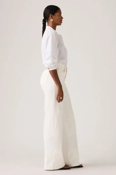 Levi's Ribcage Wide Leg Jeans In Barely Freezing In White