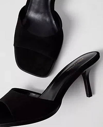 Ann Taylor Suede Mule In Black