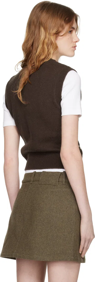 A.p.c. Brown Wool Sweater Vest In Multi