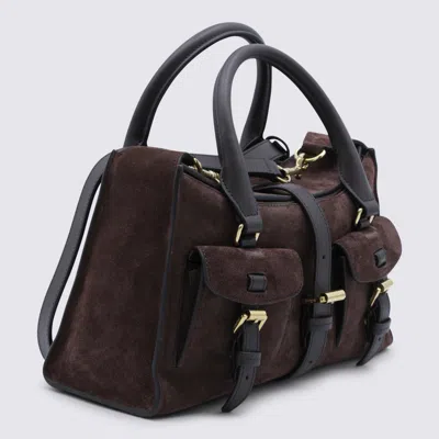 Mulberry Roxanne Brown Small Handbag With Adjustable And Removable Shoulder Strap And Two Front Pockets In Su