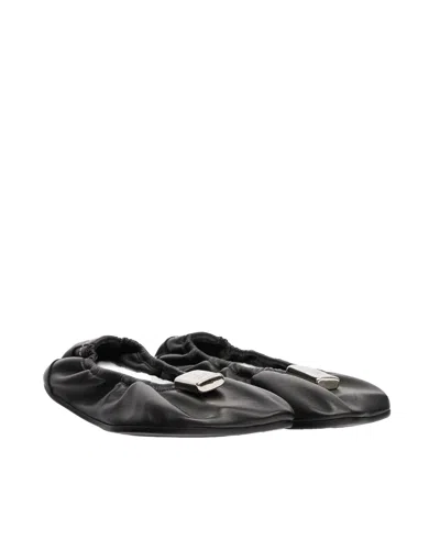 Mm6 Maison Margiela Soft Leather Ballerina Flats With Gathered Edging In Multi
