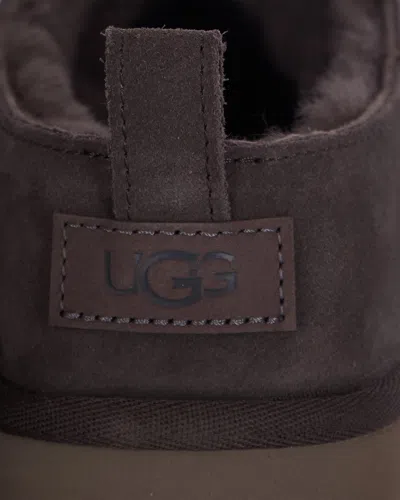 Ugg Classic Shearling-lined Suede Slip-on Flats In Gray
