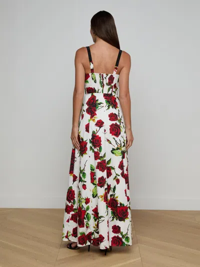 L'agence Sutton Sweetheart Neck Maxi Dress In Multi