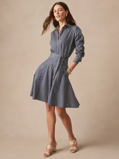 J.mclaughlin Women's Mary Dress In Stripe Navy/white In Blue