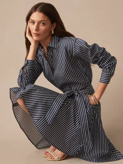 J.mclaughlin Women's Mary Dress In Stripe Navy/white In Blue