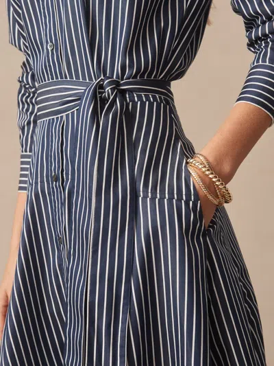 J.mclaughlin Women's Mary Dress In Stripe Navy/white In Blue