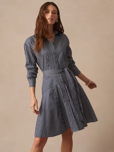 J.mclaughlin Women's Mary Dress In Stripe Navy/white In Blue