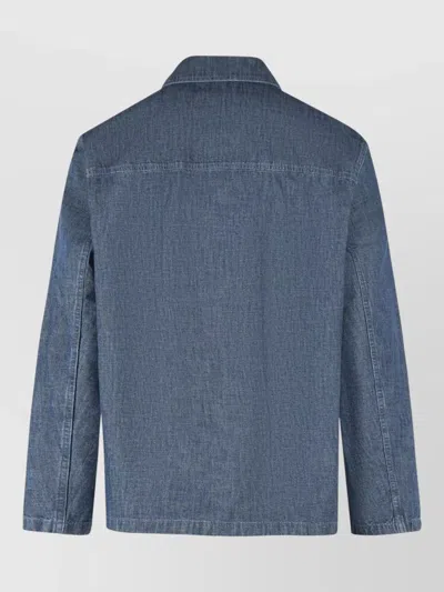 Jil Sander Structured Minimalist Jacket With Classic Collar In Blue