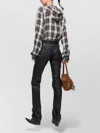 Acne Studios Hooded Nylon Silk Jacket Checked Pattern In Multi