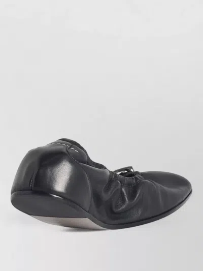Mm6 Maison Margiela Soft Leather Ballerina Flats With Gathered Edging In Multi