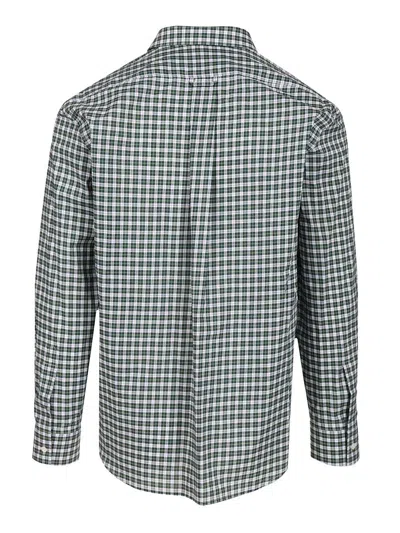 Celine Long Sleeve Checked Shirt Button Down Collar In Green
