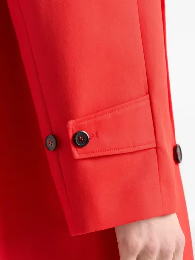 Prada Technical Gabardine Coat In Red