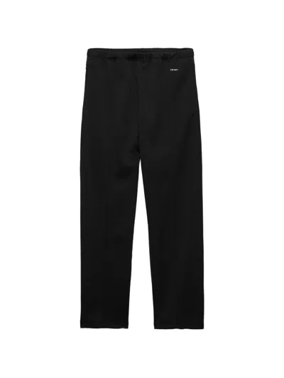 Prada Men's Technical Jersey Pants In Black