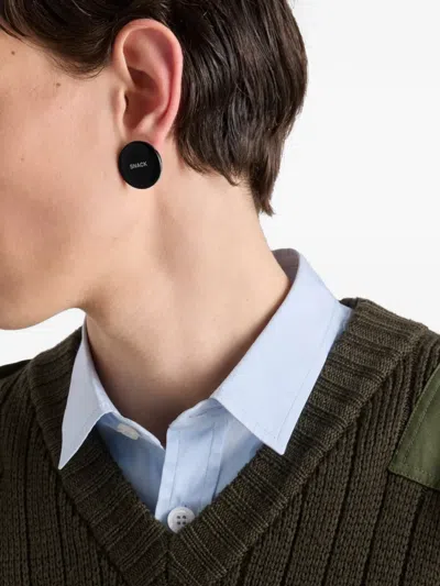 Prada Graphic Earring In Black
