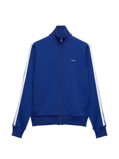 Prada Men's Technical Fabric Blouson Jacket In Blue