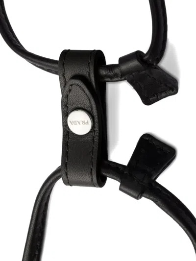 Prada Wish Drawstring Logo Pouch In White