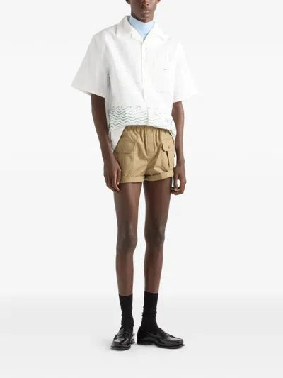 Prada Elasticated-waist Cargo Shorts In Neutral