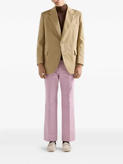 Prada Notch-lapel Three-button Blazer In Neutral