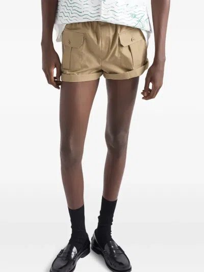 Prada Elasticated-waist Cargo Shorts In Neutral