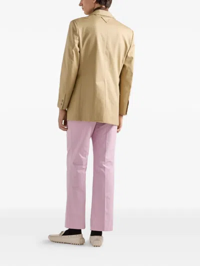 Prada Notch-lapel Three-button Blazer In Neutral