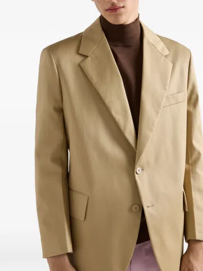 Prada Notch-lapel Three-button Blazer In Neutral
