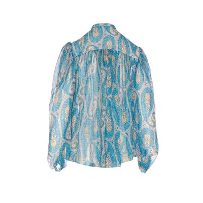 Etro Multicolor Silk Pattern Shirt In Blue
