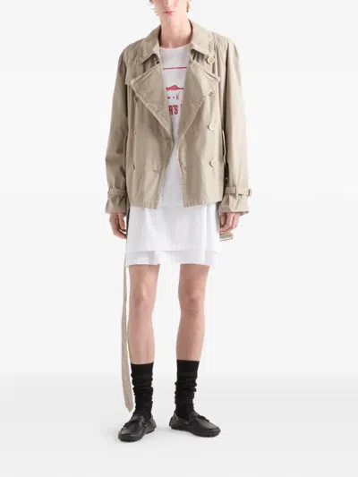 Prada Men's Technical Cotton Jacket In Neutral