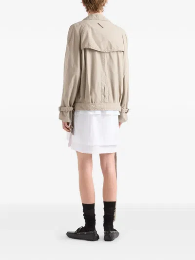 Prada Men's Technical Cotton Jacket In Neutral