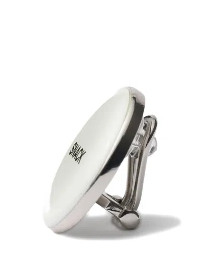 Prada Graphic Earring In Metallic