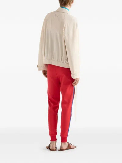 Prada Raglan-sleeve Jacket In Neutral